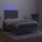 Preview: Boxspringbett mit Matratze & LED Dunkelgrau 120x200 cm Samt