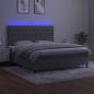 Preview: Boxspringbett mit Matratze & LED Hellgrau 160x200 cm Samt