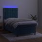 Preview: Boxspringbett mit Matratze & LED Dunkelblau 100x200 cm Samt