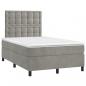 Preview: Boxspringbett mit Matratze & LED Hellgrau 120x200 cm Samt