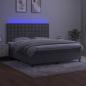 Preview: Boxspringbett mit Matratze & LED Hellgrau 160x200 cm Samt