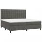 Preview: Boxspringbett mit Matratze & LED Dunkelgrau 200x200 cm Samt