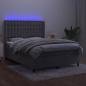 Preview: Boxspringbett mit Matratze & LED Hellgrau 140x200 cm Samt