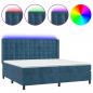 Preview: Boxspringbett mit Matratze & LED Dunkelblau 200x200 cm Samt