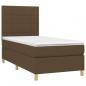 Preview: Boxspringbett mit Matratze & LED Dunkelbraun 90x190 cm Stoff