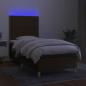 Preview: Boxspringbett mit Matratze & LED Dunkelbraun 90x190 cm Stoff