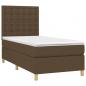 Preview: Boxspringbett mit Matratze & LED Dunkelbraun 90x190 cm Stoff