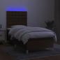 Preview: Boxspringbett mit Matratze & LED Dunkelbraun 90x190 cm Stoff