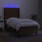 Preview: Boxspringbett mit Matratze & LED Dunkelbraun 90x190 cm Stoff