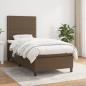 Preview: ARDEBO.de - Boxspringbett mit Matratze Dunkelbraun 90x190 cm Stoff