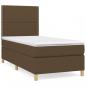 Preview: Boxspringbett mit Matratze Dunkelbraun 90x190 cm Stoff