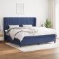 Preview: ARDEBO.de - Boxspringbett mit Matratze Blau 200x200 cm Stoff