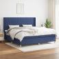 Preview: ARDEBO.de - Boxspringbett mit Matratze Blau 200x200 cm Stoff