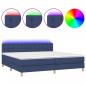 Preview: Boxspringbett mit Matratze & LED Blau 200x200 cm Stoff