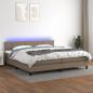 Preview: ARDEBO.de - Boxspringbett mit Matratze & LED Taupe 200x200 cm Stoff