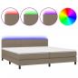 Preview: Boxspringbett mit Matratze & LED Taupe 200x200 cm Stoff