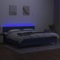 Preview: Boxspringbett mit Matratze & LED Blau 200x200 cm Stoff