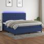 Preview: ARDEBO.de - Boxspringbett mit Matratze & LED Blau 200x200 cm Stoff