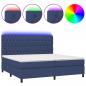 Preview: Boxspringbett mit Matratze & LED Blau 200x200 cm Stoff