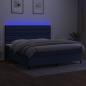 Preview: Boxspringbett mit Matratze & LED Blau 200x200 cm Stoff