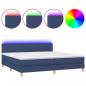 Preview: Boxspringbett mit Matratze & LED Blau 200x200 cm Stoff