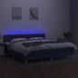 Preview: Boxspringbett mit Matratze & LED Blau 200x200 cm Stoff