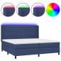 Preview: Boxspringbett mit Matratze & LED Blau 200x200 cm Stoff