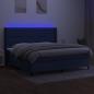 Preview: Boxspringbett mit Matratze & LED Blau 200x200 cm Stoff