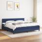 Preview: ARDEBO.de - Boxspringbett mit Matratze Blau 200x200 cm Stoff