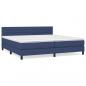 Preview: Boxspringbett mit Matratze Blau 200x200 cm Stoff