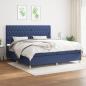 Preview: ARDEBO.de - Boxspringbett mit Matratze Blau 200x200 cm Stoff