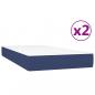 Preview: Boxspringbett mit Matratze Blau 200x200 cm Stoff