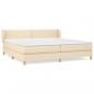 Preview: Boxspringbett mit Matratze Creme 200x200 cm Stoff