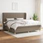 Preview: ARDEBO.de - Boxspringbett mit Matratze Taupe 200x200 cm Stoff