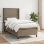 Preview: ARDEBO.de - Boxspringbett mit Matratze Taupe 100x200 cm Stoff