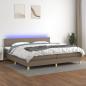 Preview: Boxspringbett mit Matratze & LED Taupe 200x200 cm Stoff