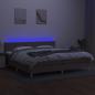 Preview: Boxspringbett mit Matratze & LED Taupe 200x200 cm Stoff