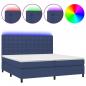 Preview: Boxspringbett mit Matratze & LED Blau 200x200 cm Stoff