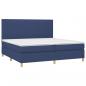 Preview: Boxspringbett mit Matratze & LED Blau 200x200 cm Stoff