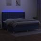 Preview: Boxspringbett mit Matratze & LED Blau 200x200 cm Stoff