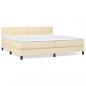 Preview: Boxspringbett mit Matratze Creme 200x200 cm Stoff