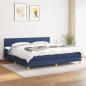 Preview: ARDEBO.de - Boxspringbett mit Matratze Blau 200x200 cm Stoff