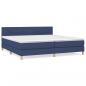 Preview: Boxspringbett mit Matratze Blau 200x200 cm Stoff