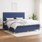 Preview: ARDEBO.de - Boxspringbett mit Matratze Blau 200x200 cm Stoff