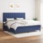 Preview: ARDEBO.de - Boxspringbett mit Matratze Blau 200x200 cm Stoff