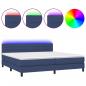 Preview: Boxspringbett mit Matratze & LED Blau 200x200 cm Stoff