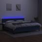 Preview: Boxspringbett mit Matratze & LED Blau 200x200 cm Stoff