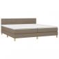 Preview: Boxspringbett mit Matratze & LED Taupe 200x200 cm Stoff