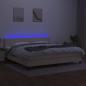 Preview: Boxspringbett mit Matratze & LED Creme 200x200 cm Stoff