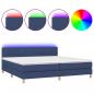 Preview: Boxspringbett mit Matratze & LED Blau 200x200 cm Stoff